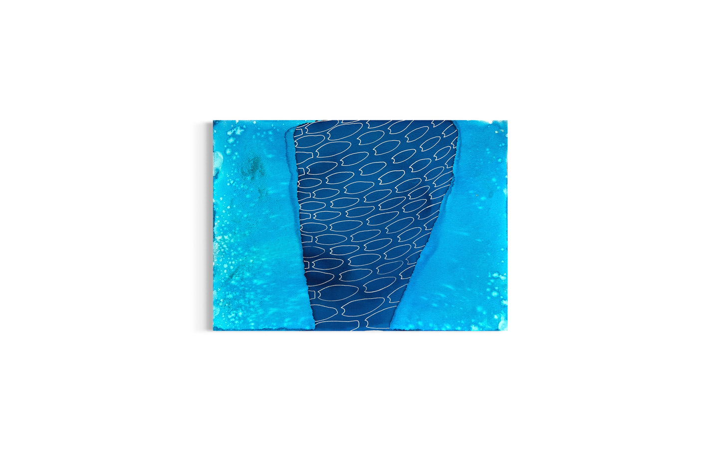 Abstract blue artwork by Eran Shmueli inspired by water flow and inner movement