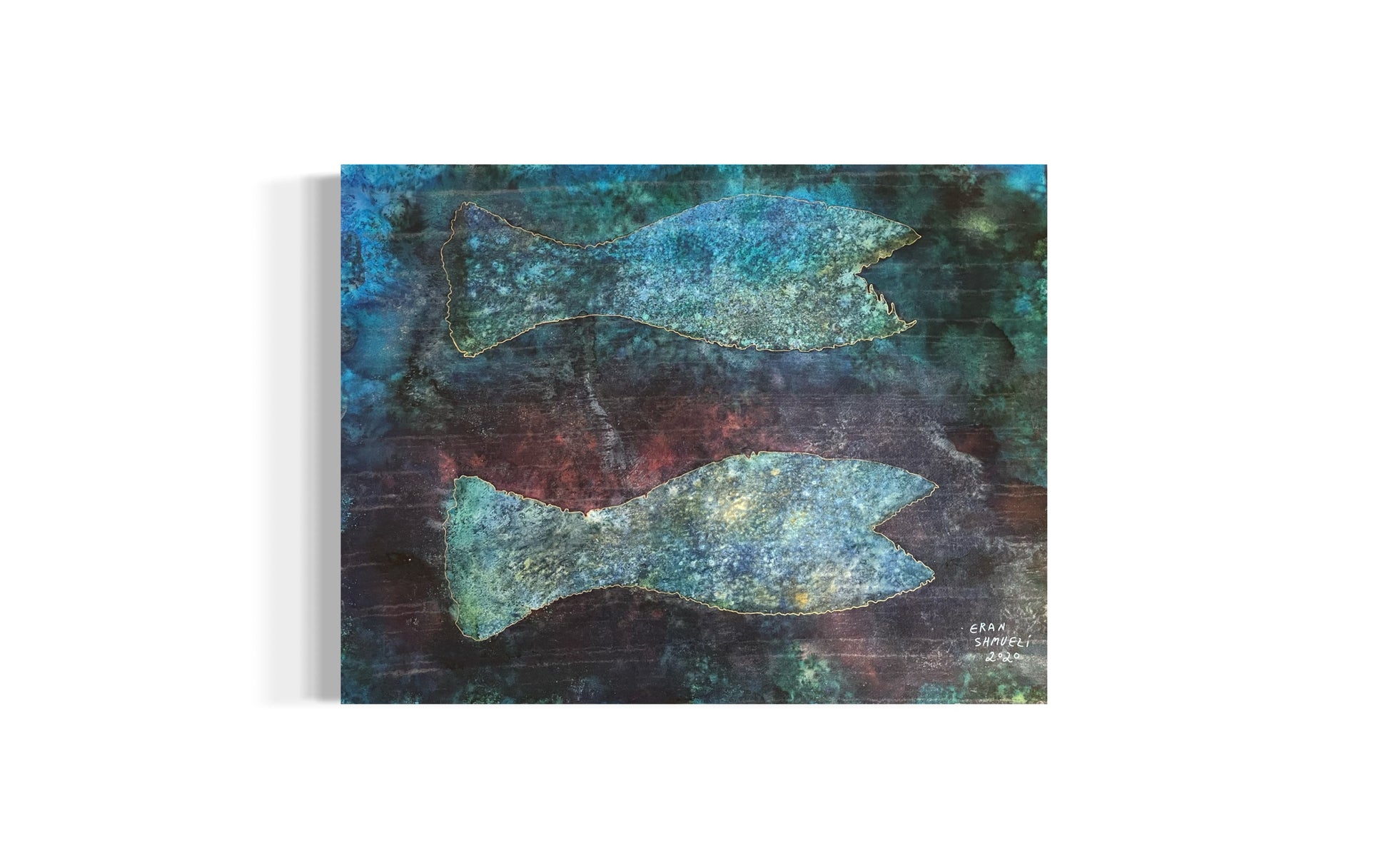 Abstract fish-shaped artwork by Eran Shmueli inspired by underwater movement and the sea